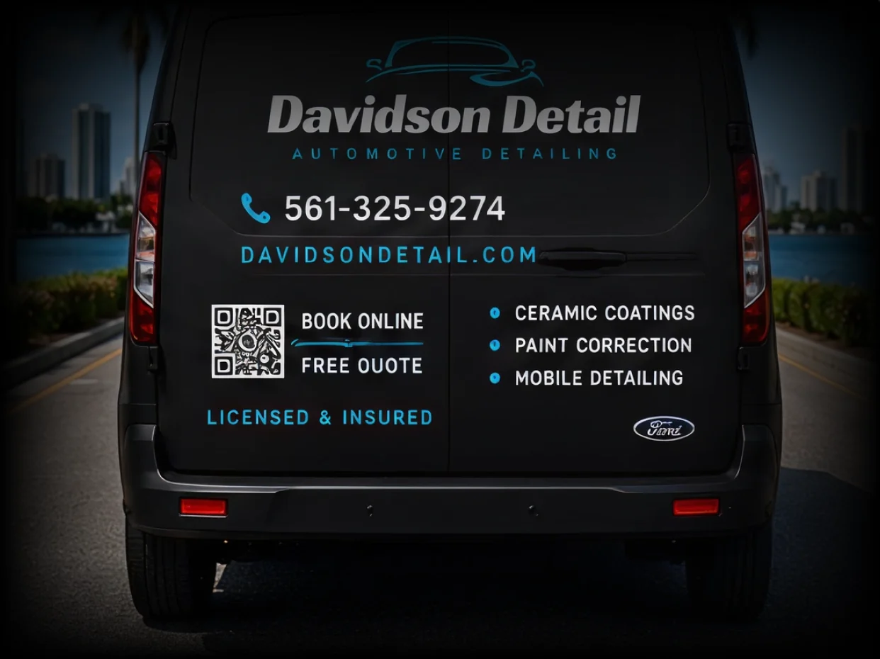 Davidson Detail branded detailing van rear doors